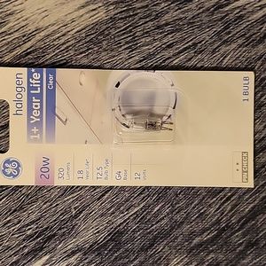 GE Halogen 20W 320 Lumens T2.5 G4 Base 12V Bulb
